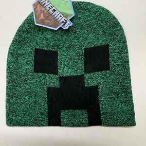 Minecraft Green Creeper Kids Beanie Hat